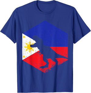 Dinosaur Philippines Flag Filipino Filipina T-Shirt - T-Shirt | Royal