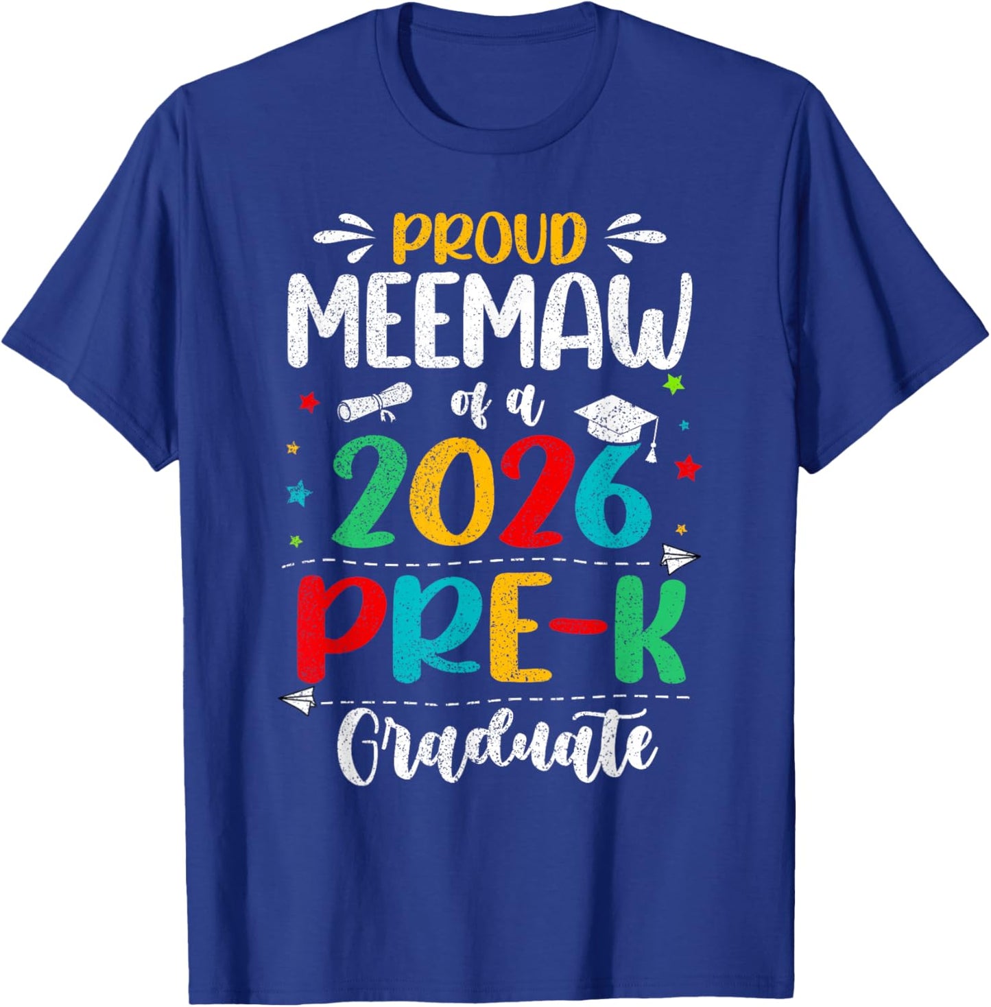 Proud Meemaw of A 2026 Pre K Graduate Boy Girl Kids T-Shirt - T-Shirt | Royal