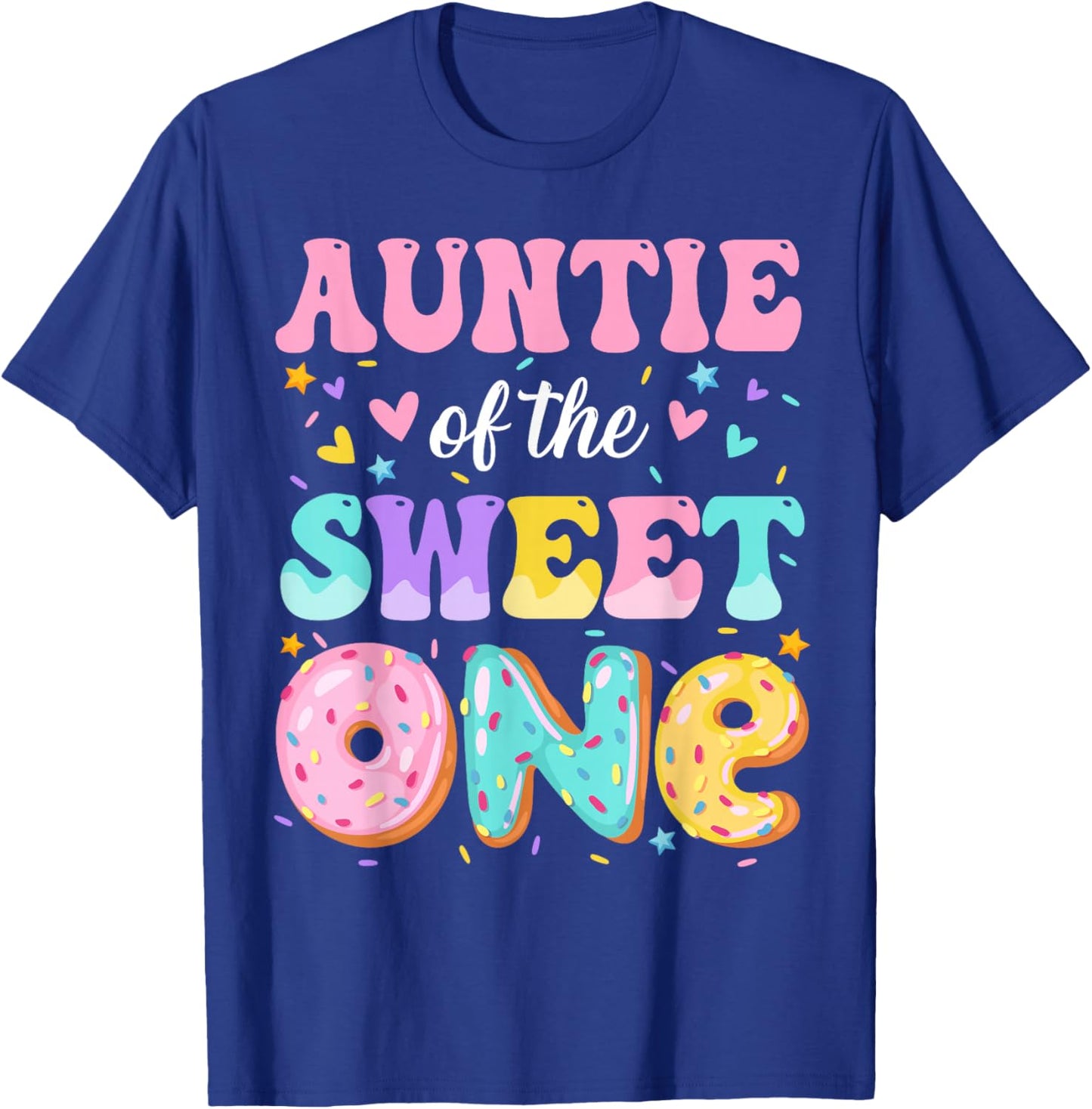 Auntie of The Sweet One 1st Birthday Donut Bday Party T-Shirt - T-Shirt | Royal