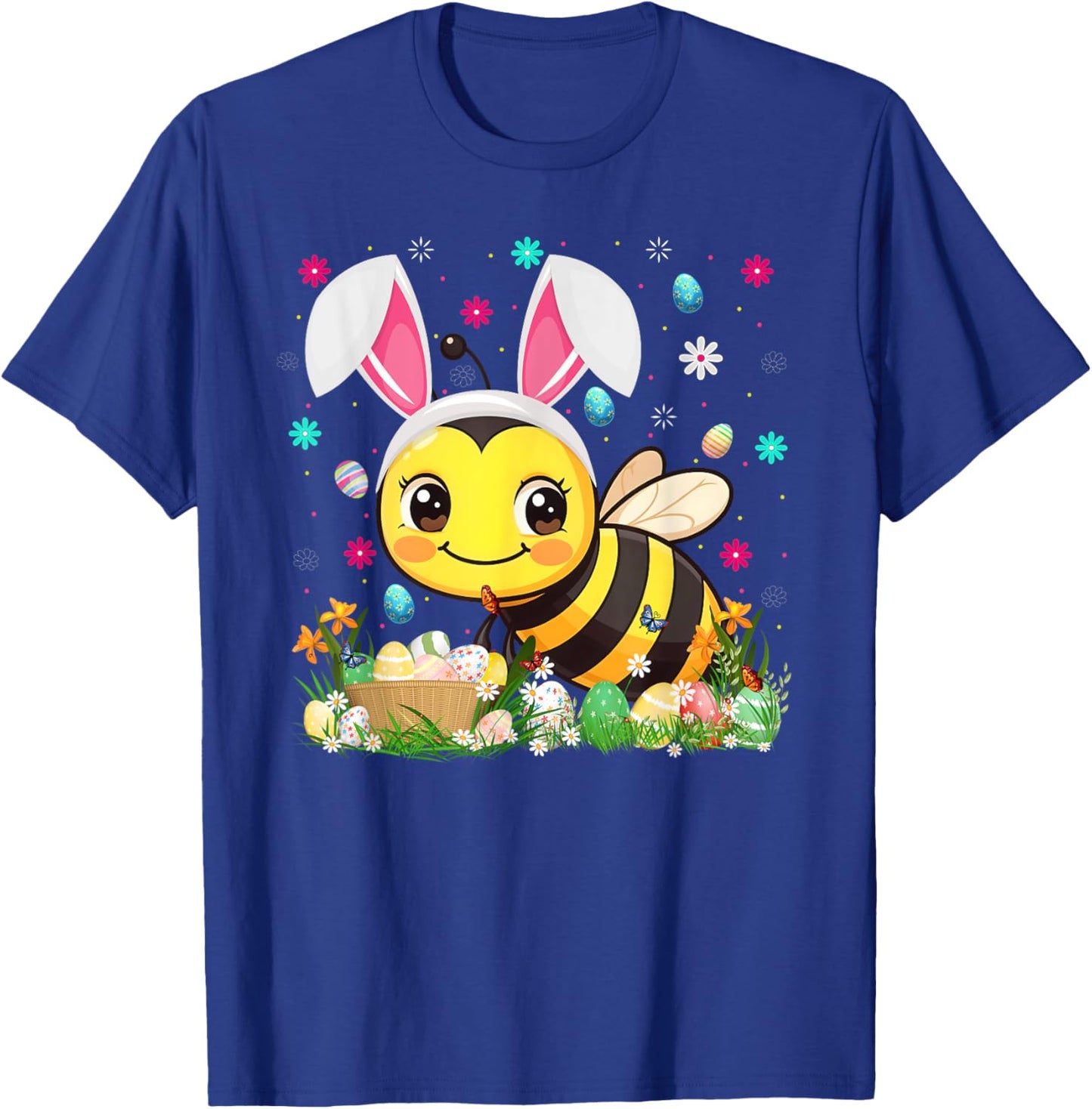 Bumble Bees Easter Egg Hunt Bunny Ear Bumble Bees Easter T-Shirt - T-Shirt | Royal