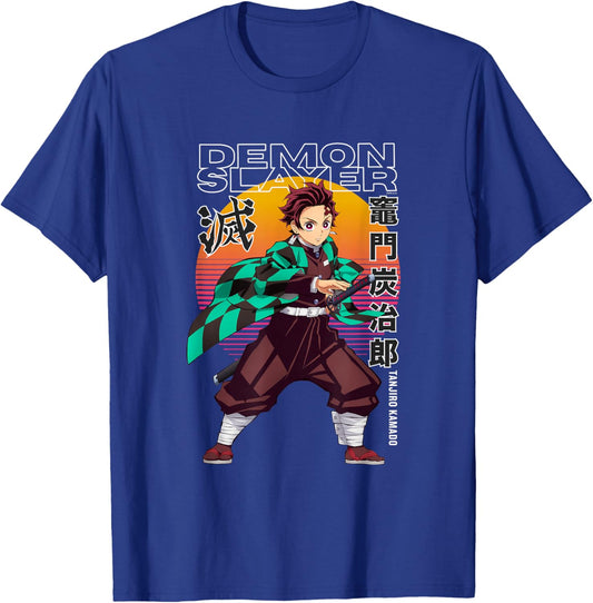 Demon Slayer: Kimetsu no Yaiba Retro Tanjiro Warrior T-Shirt - T-Shirt | Royal
