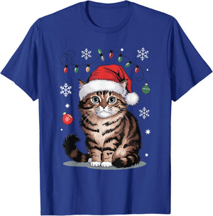 Cat Christmas T-Shirt - T-Shirt | Royal