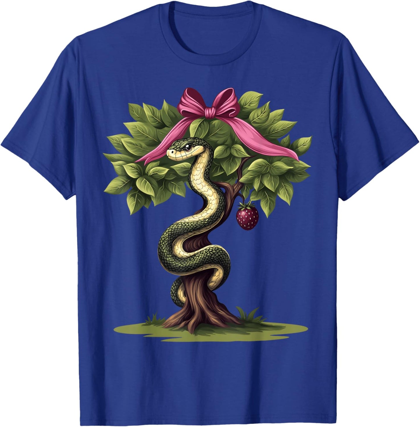 Coquette Bow Garden of Eden Religious Biblical Snake Girl T-Shirt - T-Shirt | Royal