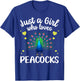 Funny Peacock Design Girls Kids Bird Peacock Lover T-Shirt - T-Shirt | Royal