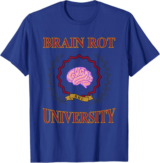 Bru Brain Rot University T-Shirt - T-Shirt | Royal