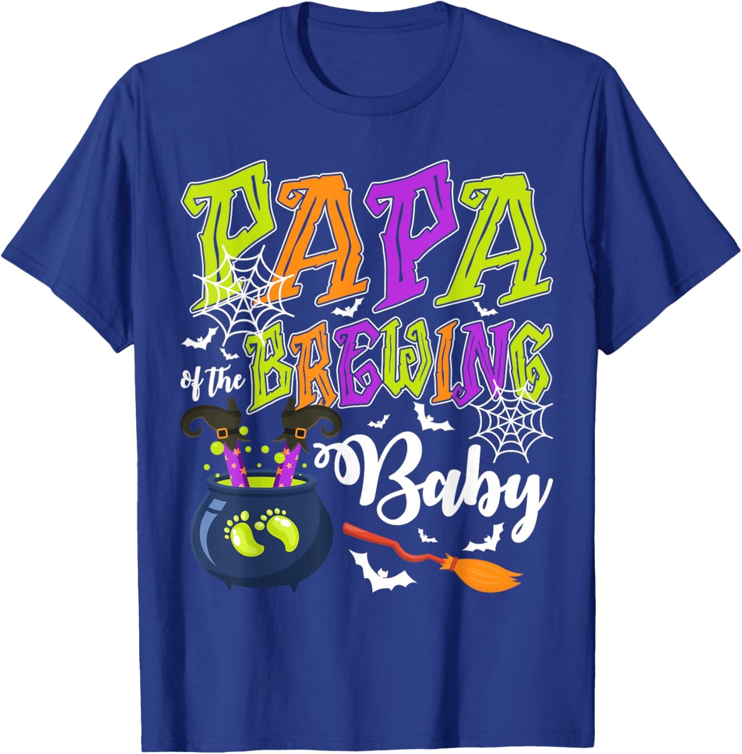 Papa of Brewing Baby Matching Family Halloween Baby Shower T-Shirt - T-Shirt | Royal