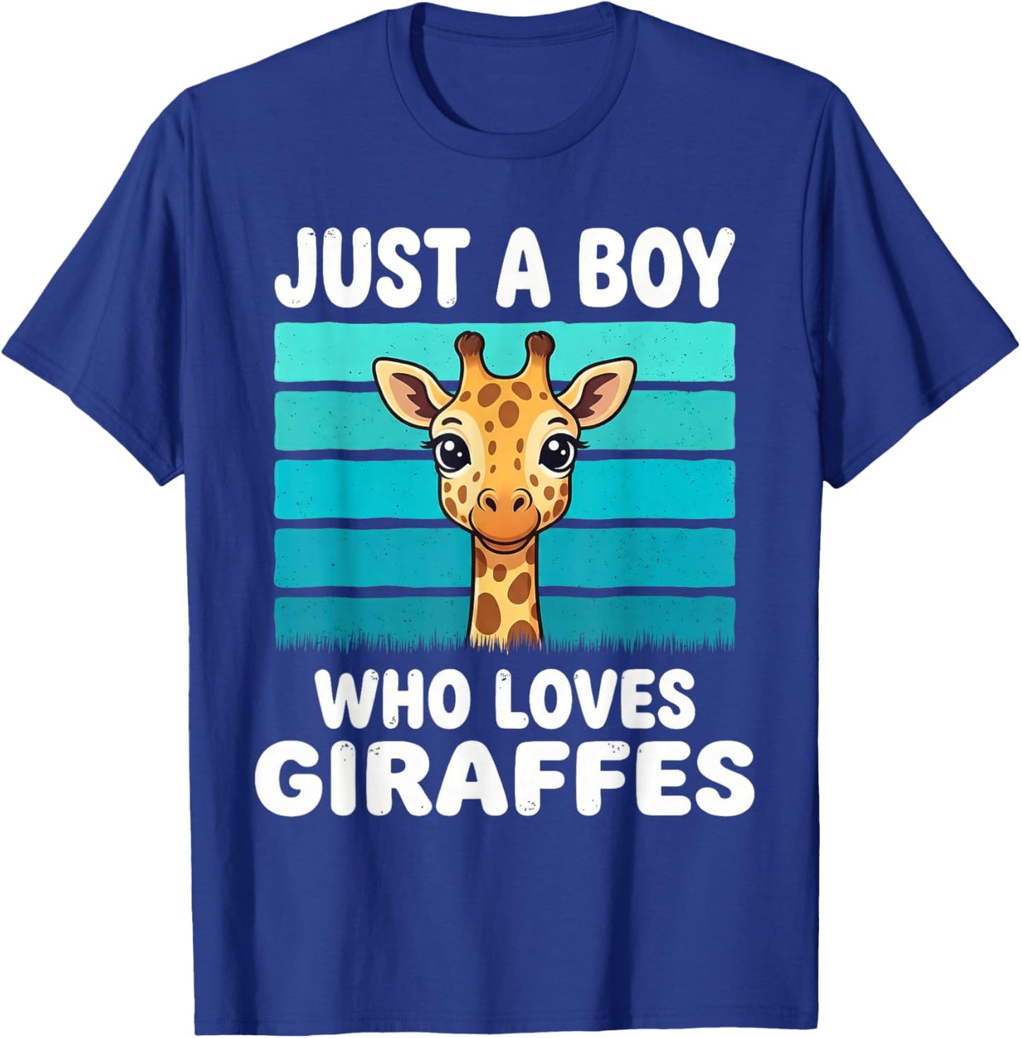 Just a Boy Who Loves Giraffes Funny Giraffe Lover Kids Boys T-Shirt - T-Shirt | Royal