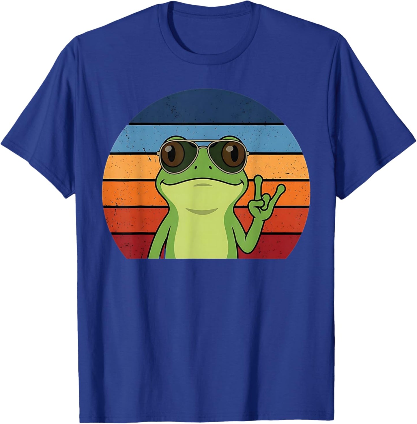 Funny Retro Vintage Frog Rock Music Animal Boys T-Shirt - T-Shirt | Royal