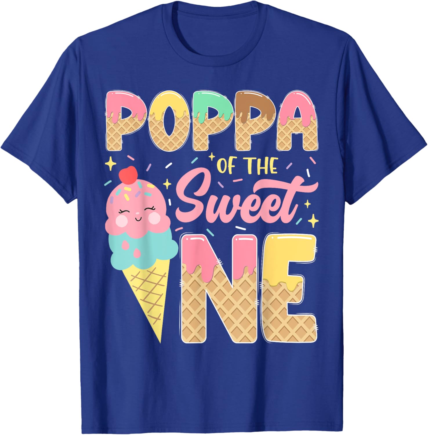 Poppa Of The Sweet One 1St Birthday Ice Cream Lover T-Shirt - T-Shirt | Royal