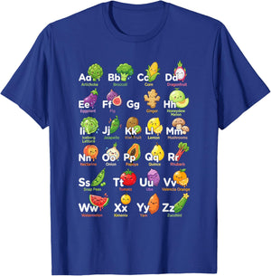 Alphabet ABCs Vegan Garden T-Shirt - T-Shirt | Royal