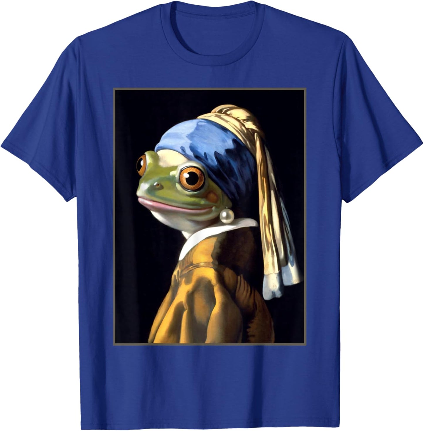 Funny Frog Vermeer’s Girl with a Pearl Earring Parody Meme T-Shirt - T-Shirt | Royal