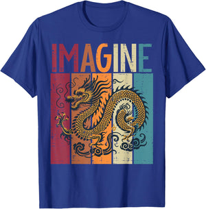 Japanese Dragon Imagine Retro Fantasy Mythical Men Women Child T-Shirt - T-Shirt | Royal