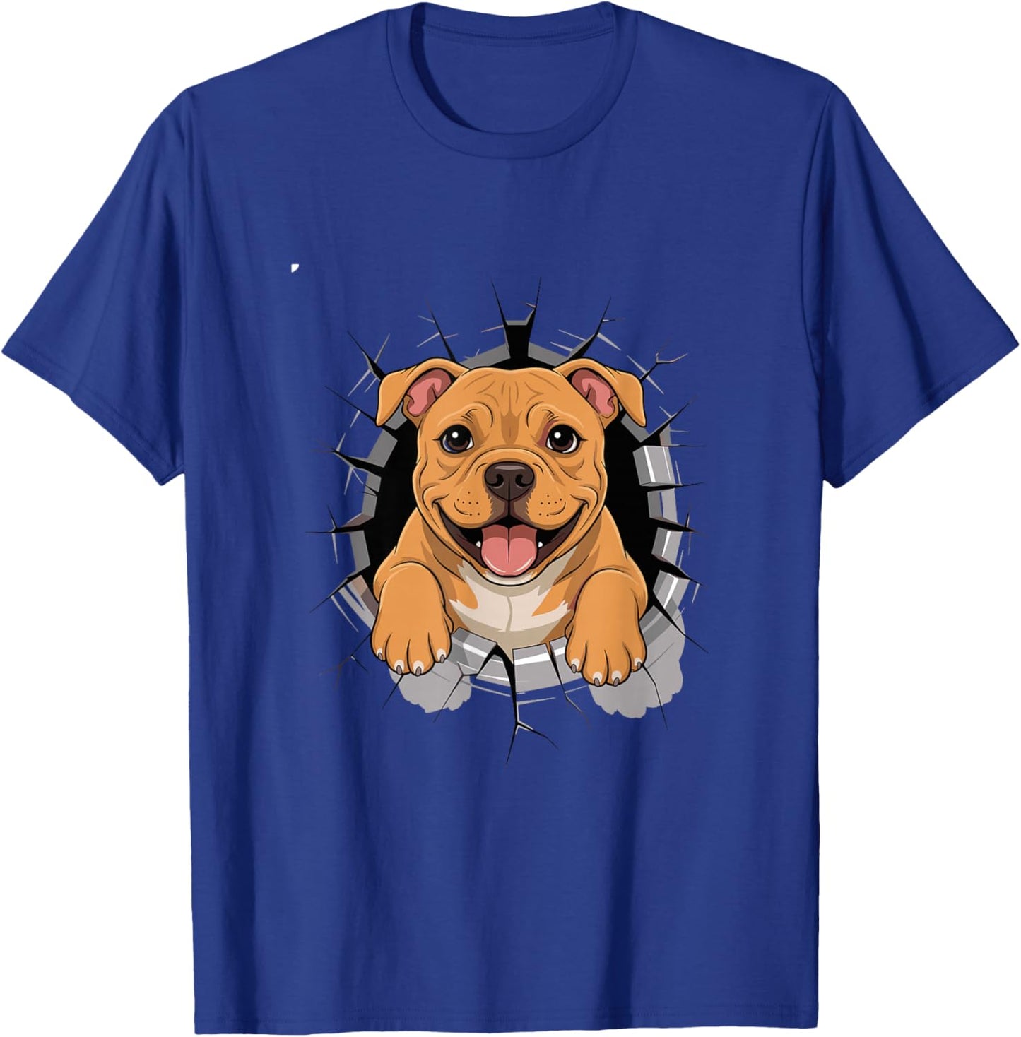 Cracked Wall Staffordshire Bull Terrier Staffy T-Shirt - T-Shirt | Royal