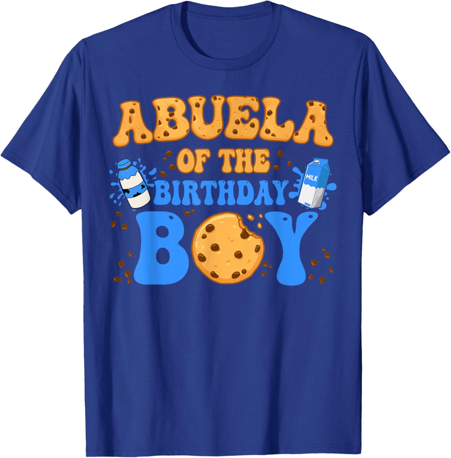 Abuela Of The Birthday Boy Milk and Cookies Lover T-Shirt - T-Shirt | Royal