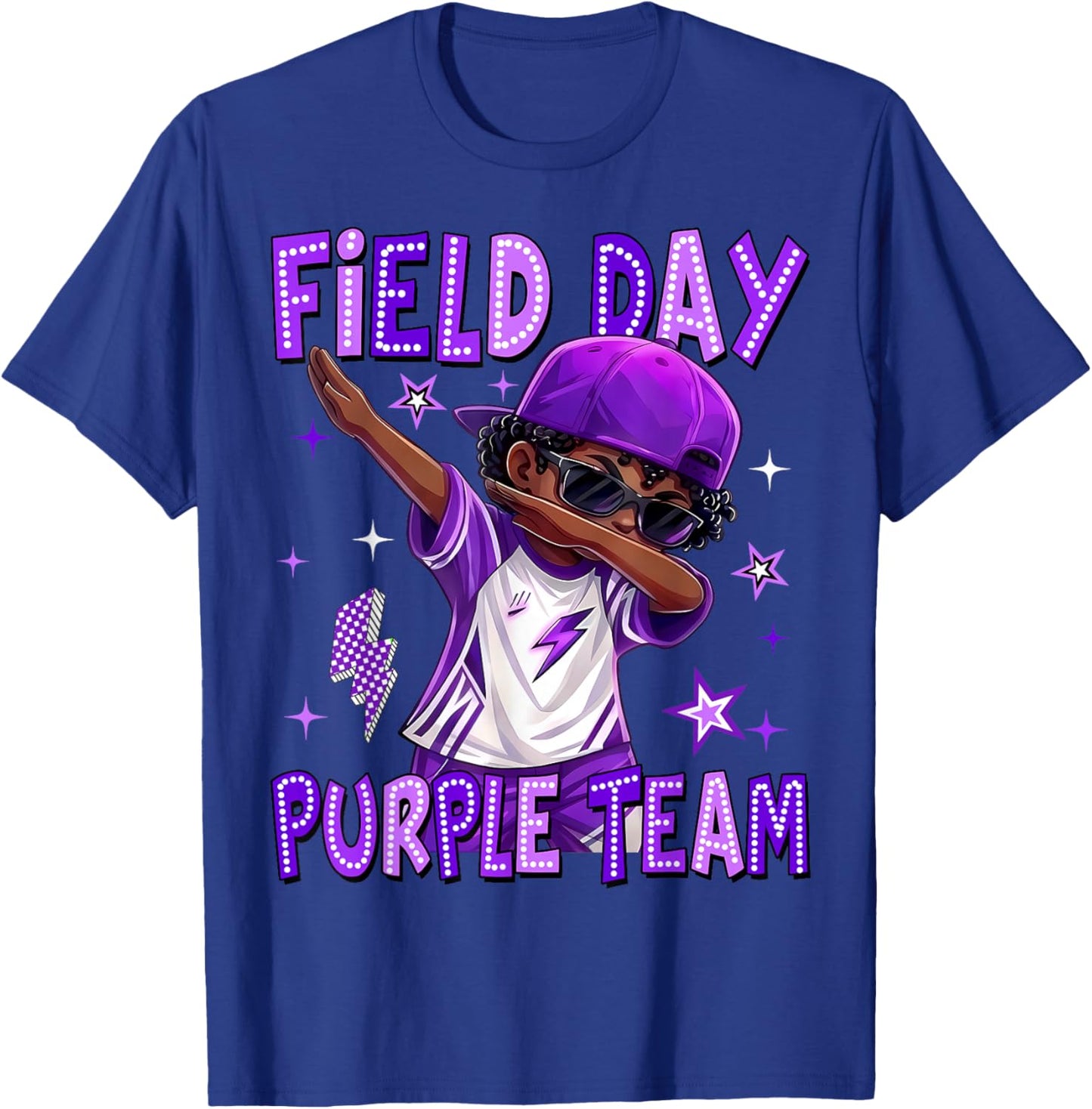 Field Day Purple Team Dab African Black Boy Games Field Trip T-Shirt - T-Shirt | Royal