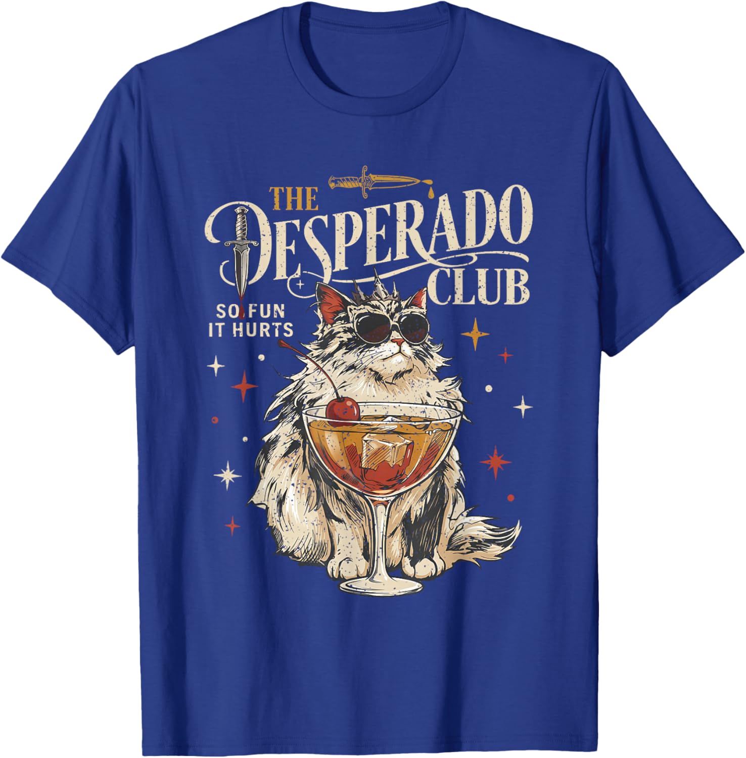 Desperado Club Mama Needs A Night Off Funny Cat T-Shirt - T-Shirt | Royal