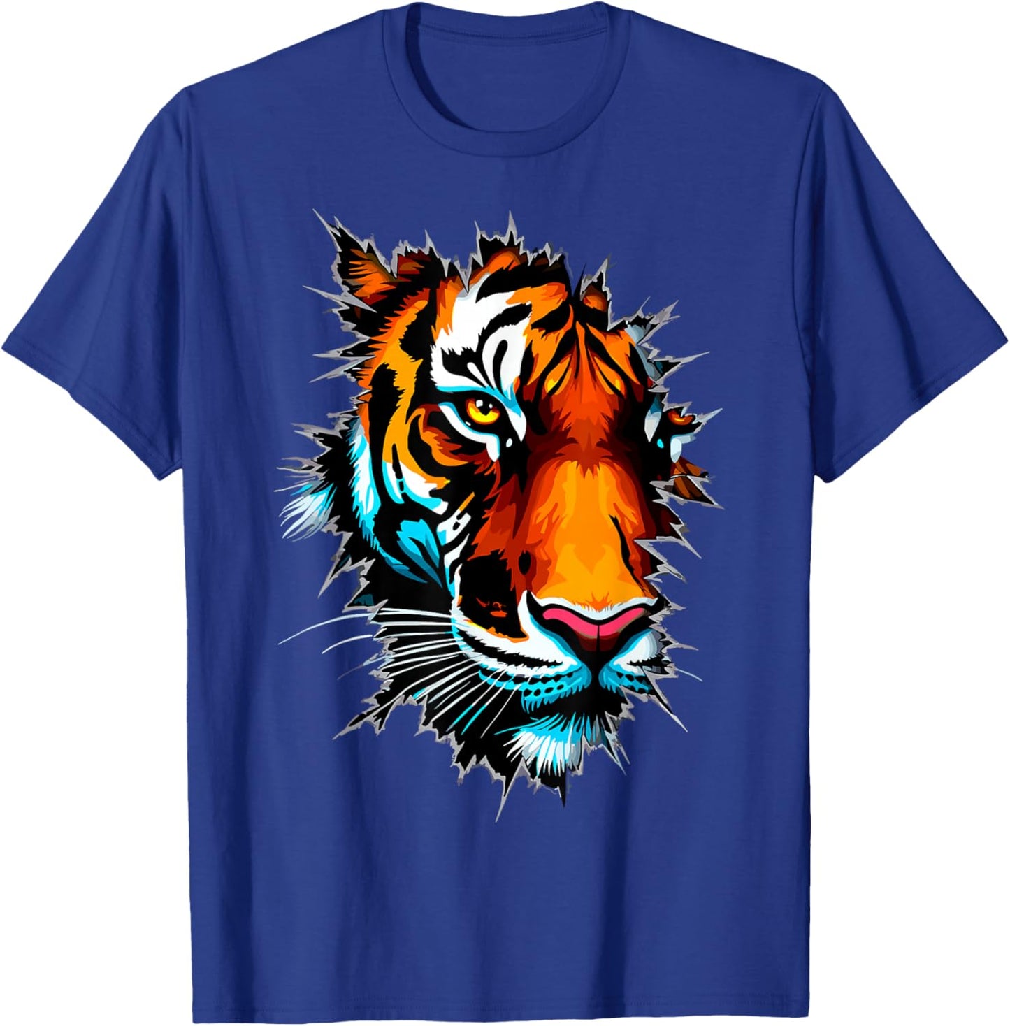 Tiger Face Wild Animal Tiger T-Shirt - T-Shirt | Royal