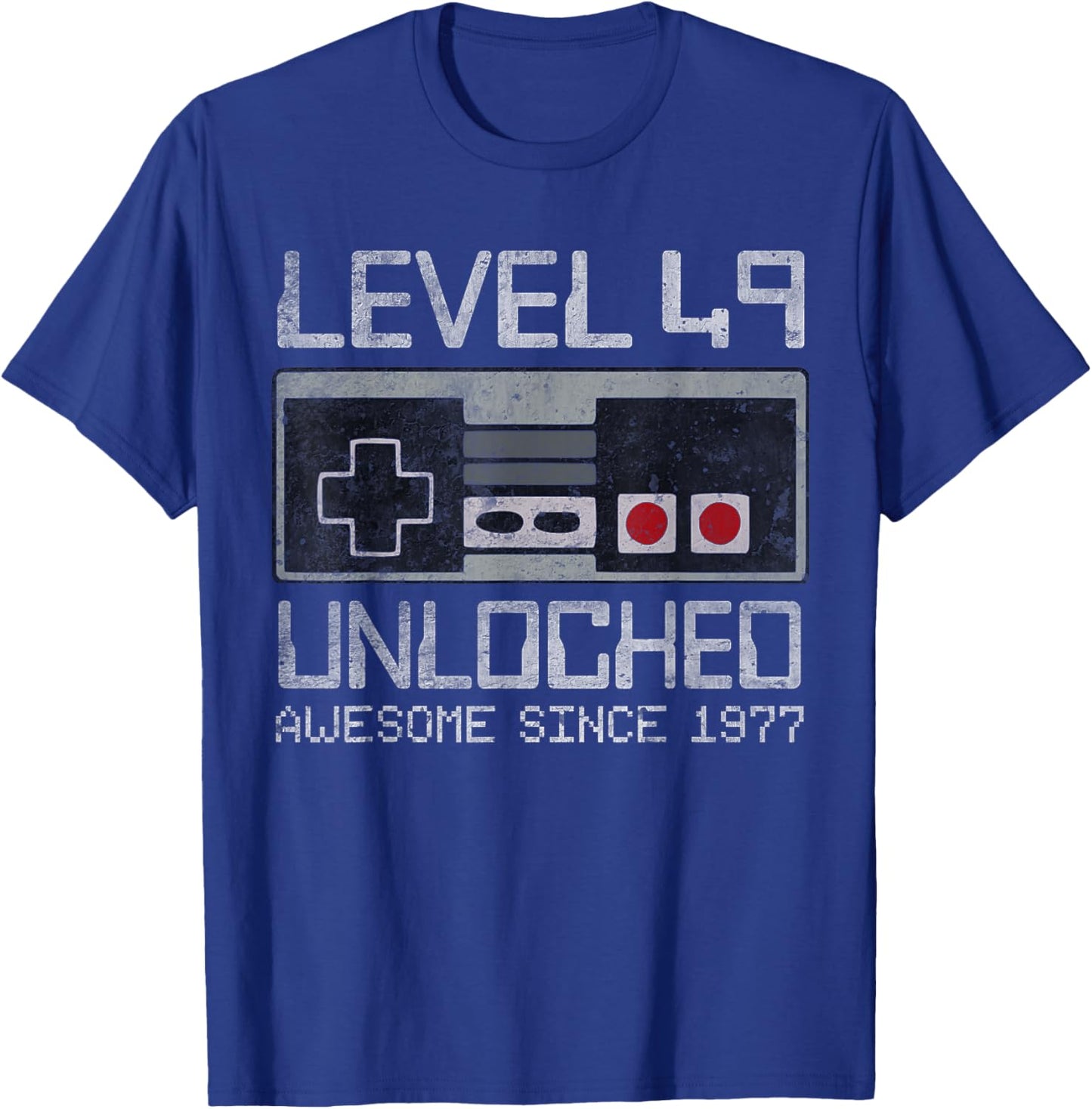 Level 49 Unlocked 49th Birthday 49 Year Old Video Gamer Men T-Shirt - T-Shirt | Royal