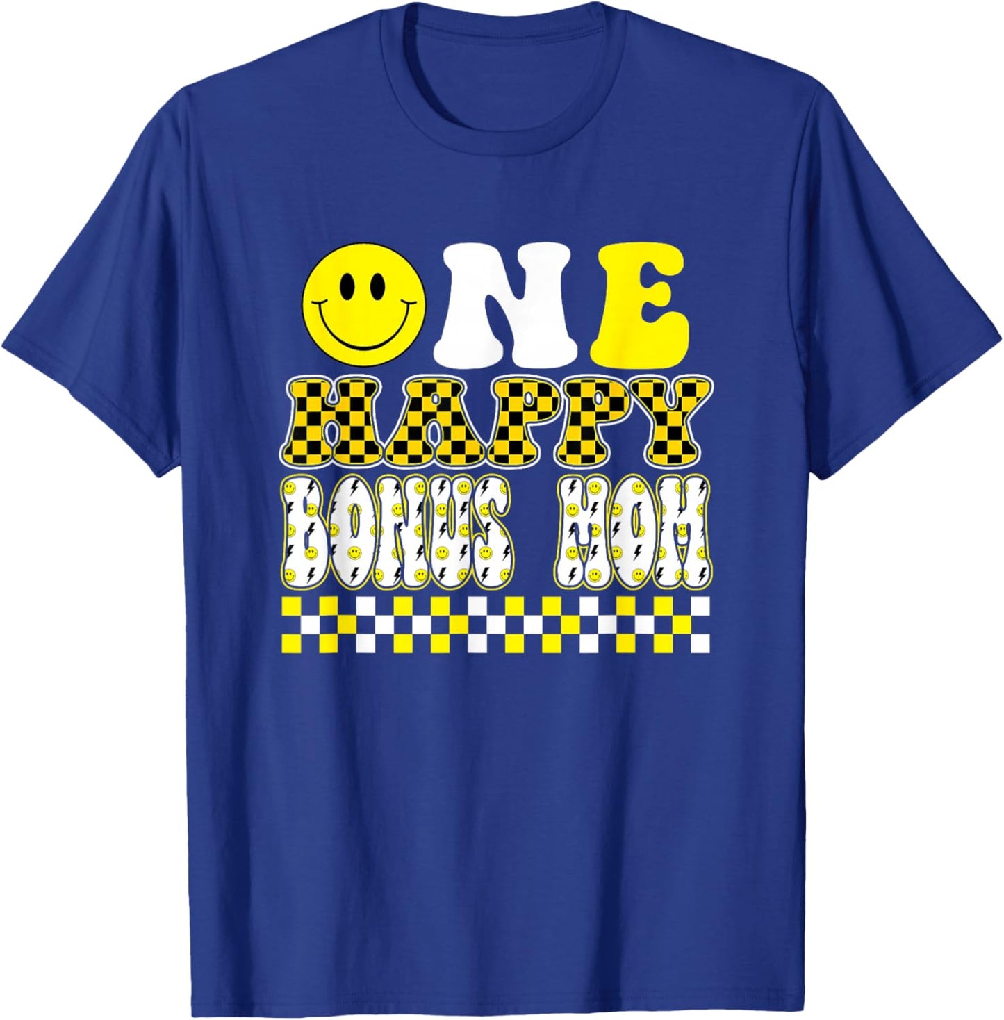 One Happy Dude Bonus Mom 1st Birthday Family Matching T-Shirt - T-Shirt | Royal