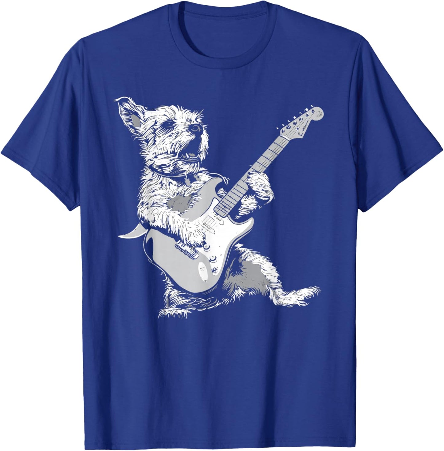 Dog Guitarist Guitar - Border Terrier Dad Mom T-Shirt - T-Shirt | Royal