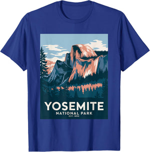 Yosemite National Park Vintage Camping Hiking Men Women Kids T-Shirt - T-Shirt | Royal