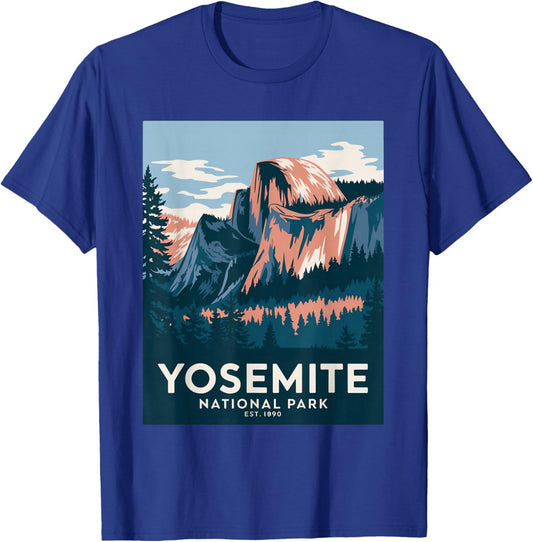 Yosemite National Park Vintage Camping Hiking Men Women Kids T-Shirt - T-Shirt | Royal