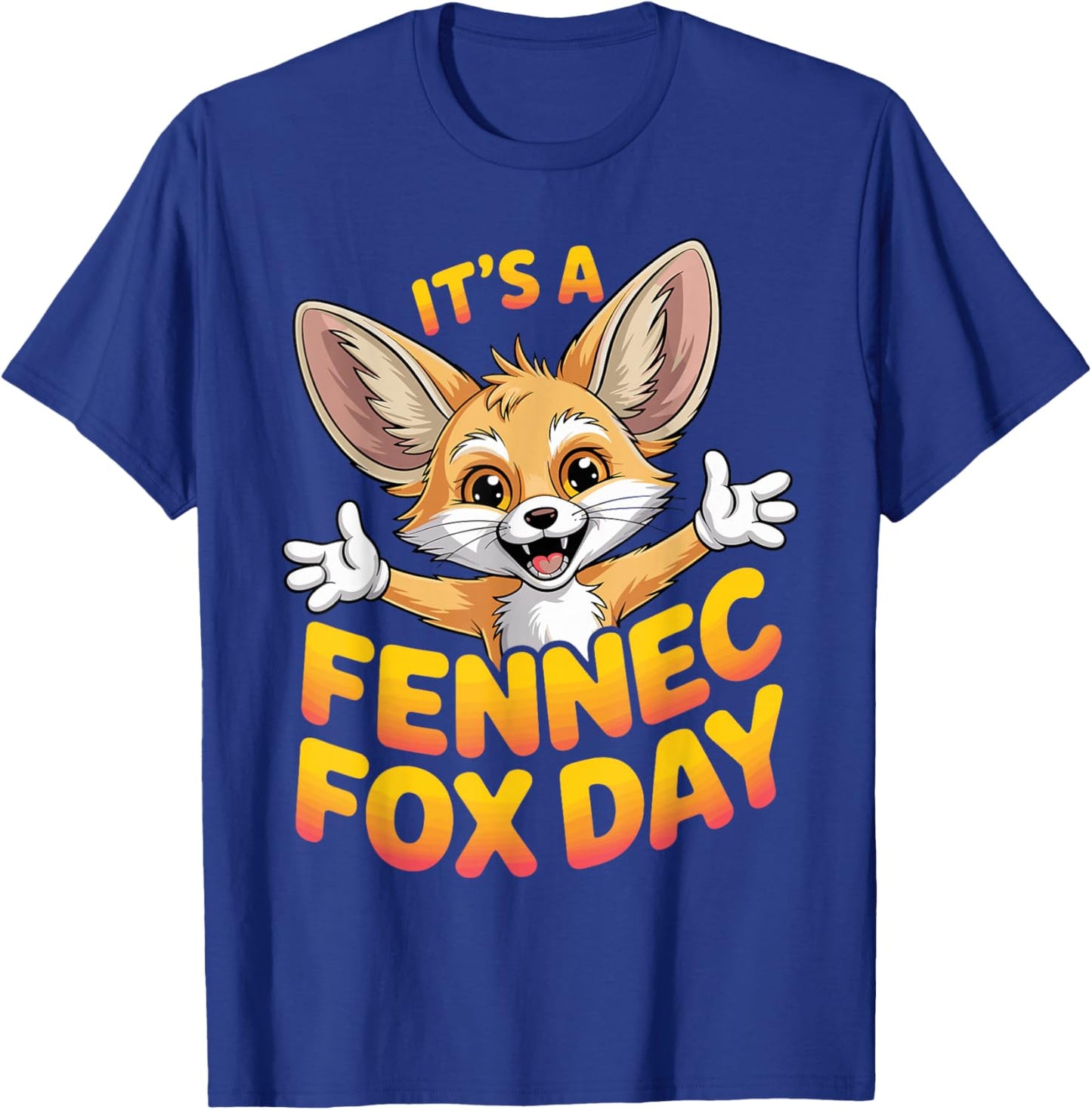 Cute Whimsical Cool Fox Playful Awesome Bright Big Fennec T-Shirt - T-Shirt | Royal