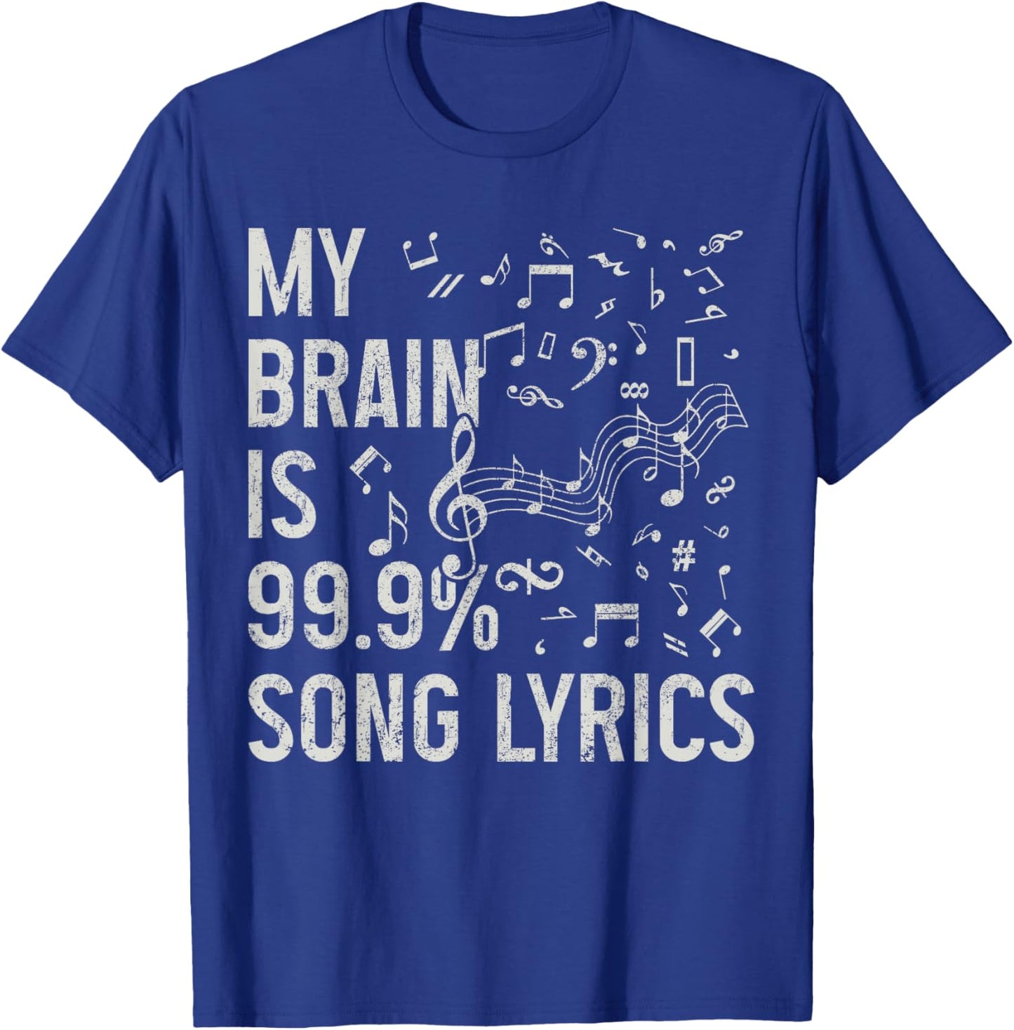My Brain Is 99% Song Lyrics Singing Vocalist Singer Funny T-Shirt - T-Shirt | Royal