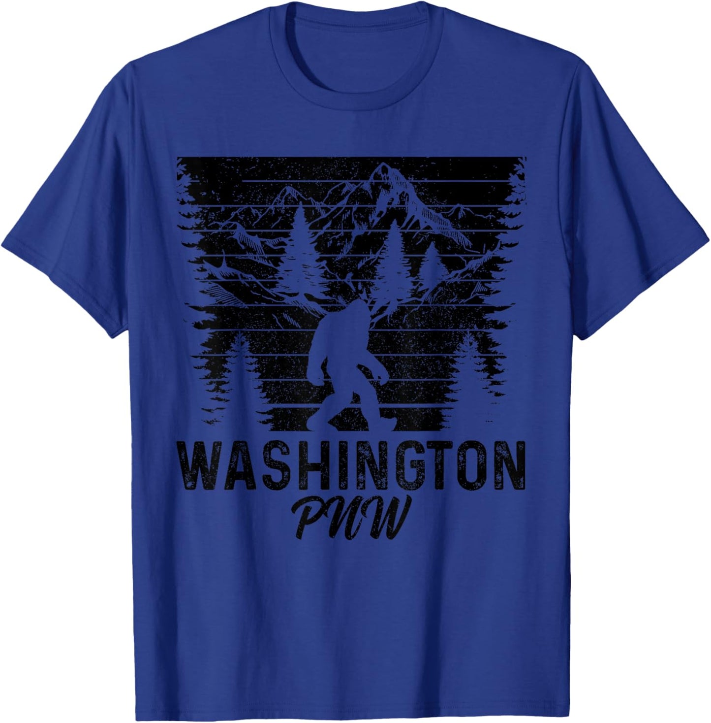Washington PNW Bigfoot Vintage Pacific Northwest T-Shirt - T-Shirt | Royal