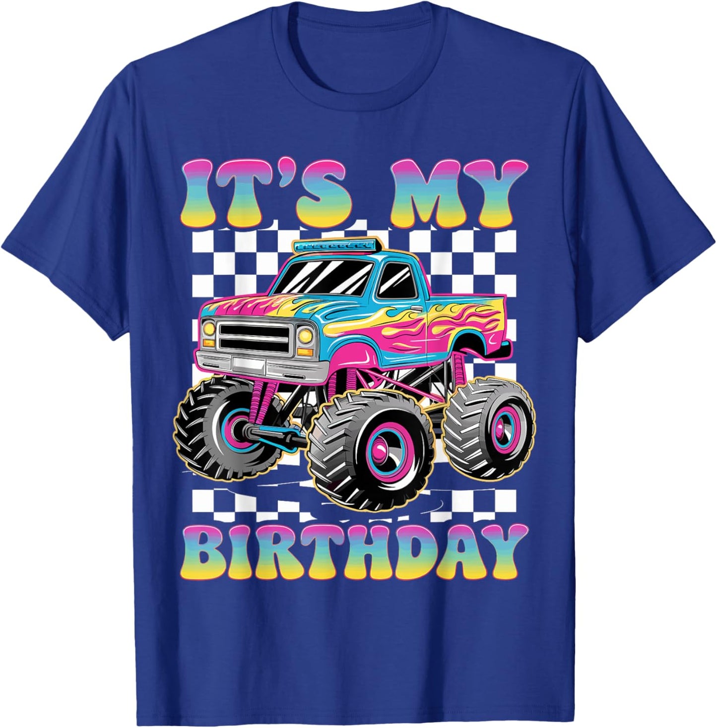 Monster Truck Lover It's My Birthday Monster Truck T-Shirt - T-Shirt | Royal