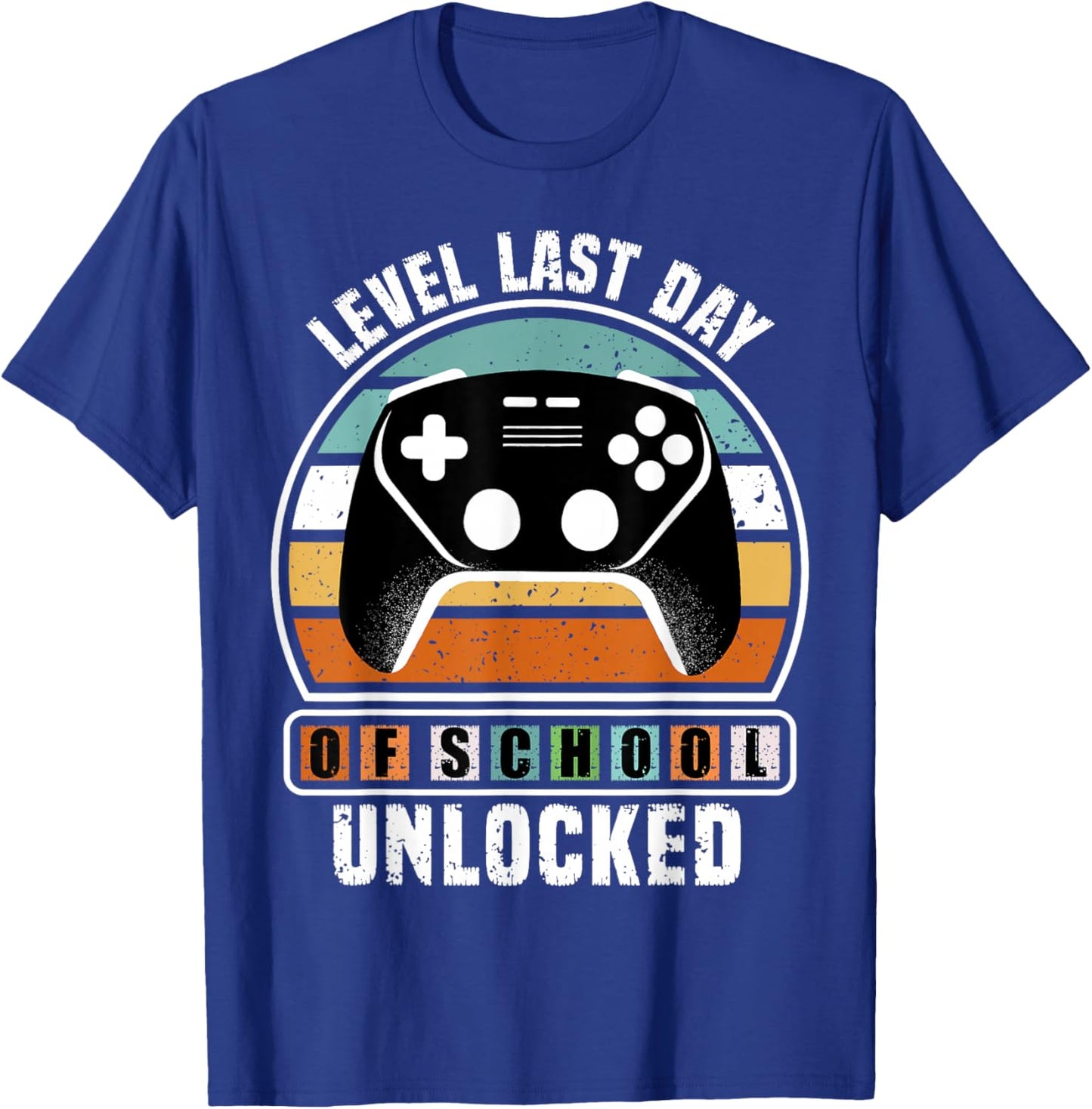 Level Last Day of School Unlocked Funny Gaming Lovers Boys T-Shirt - T-Shirt | Royal
