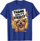 Thank God It's Friday Cheerful Dog Cartoon Design T-Shirt - T-Shirt | Royal