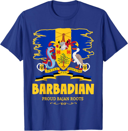 Barbados Flag Outfit Idea For Kids & Barbadian Flag Themed T-Shirt - T-Shirt | Royal