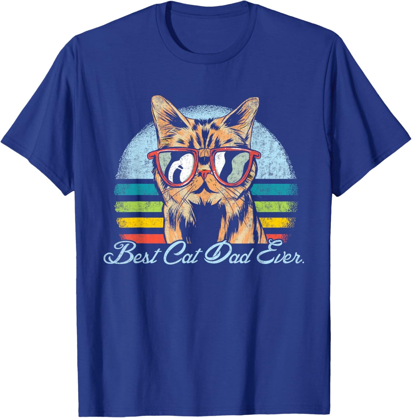 Best Cat Dad Ever Shirt Funny Pet Cat Lover for Father Papa T-Shirt - T-Shirt | Royal