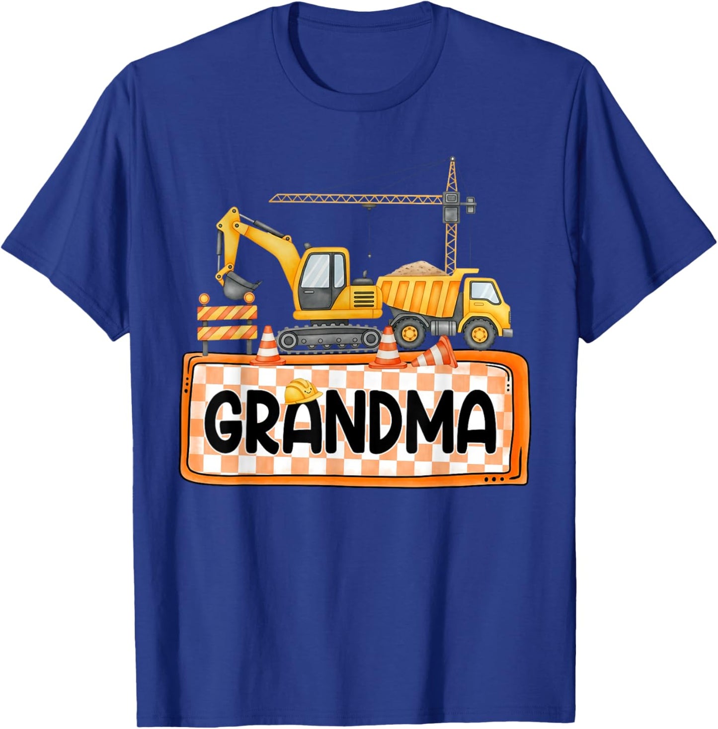Funny Grandma Construction Excavator Matching Family T-Shirt - T-Shirt | Royal