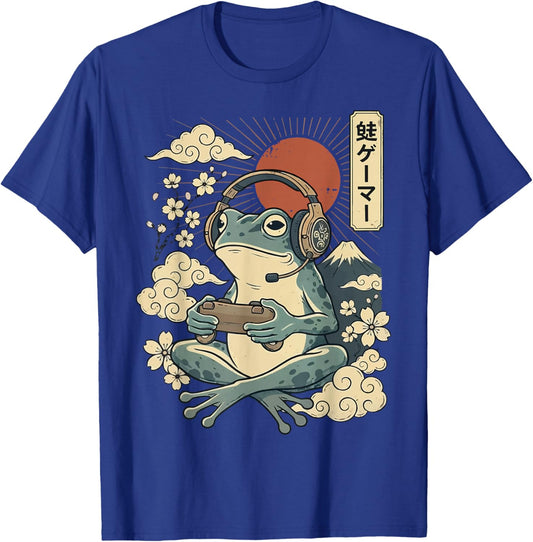 Japanese Gamer Frog Japan Anime Gaming T-Shirt - T-Shirt | Royal