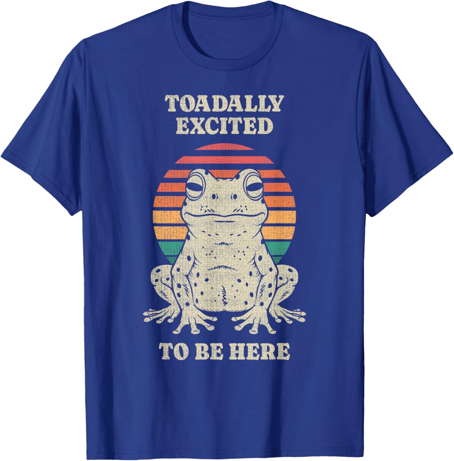 Funny Toadally Sarcastic Frog Toad Lover Animal Retro 70s T-Shirt - T-Shirt | Royal