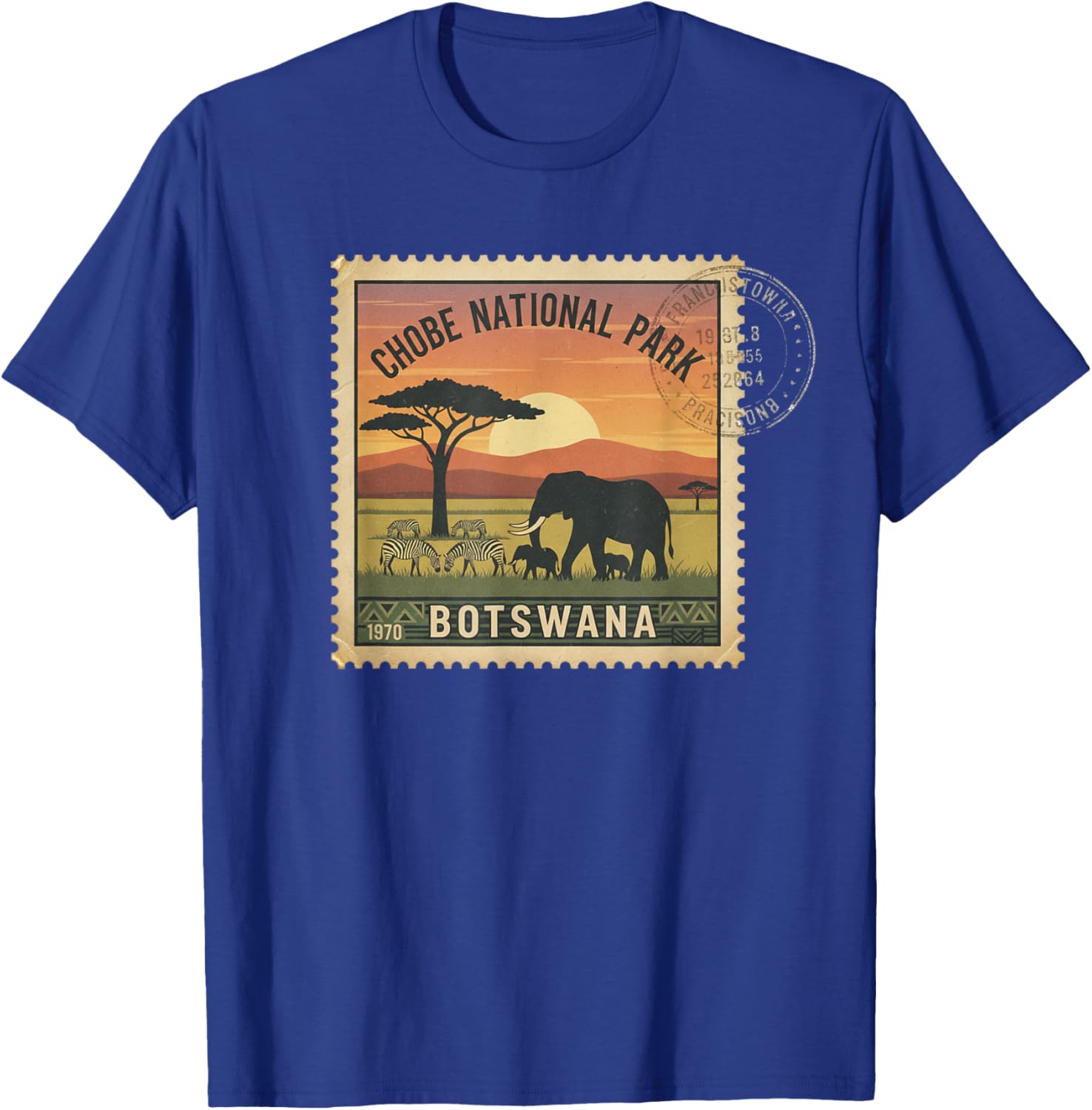 African Safari Stamp Chobe National Park Botswana Postage T-Shirt - T-Shirt | Royal