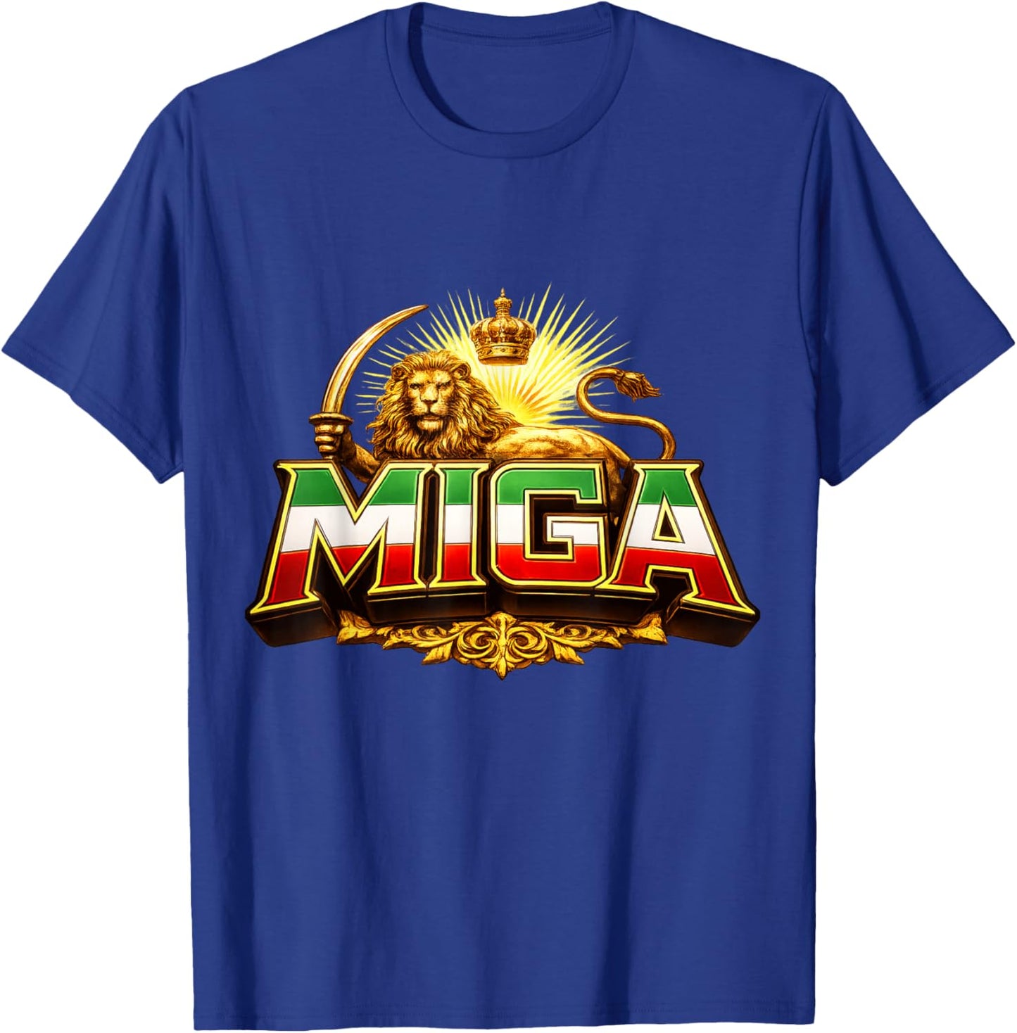 Miga Make Iran Great Again Freedom Reza Pahlavi Flag Lion T-Shirt - T-Shirt | Royal