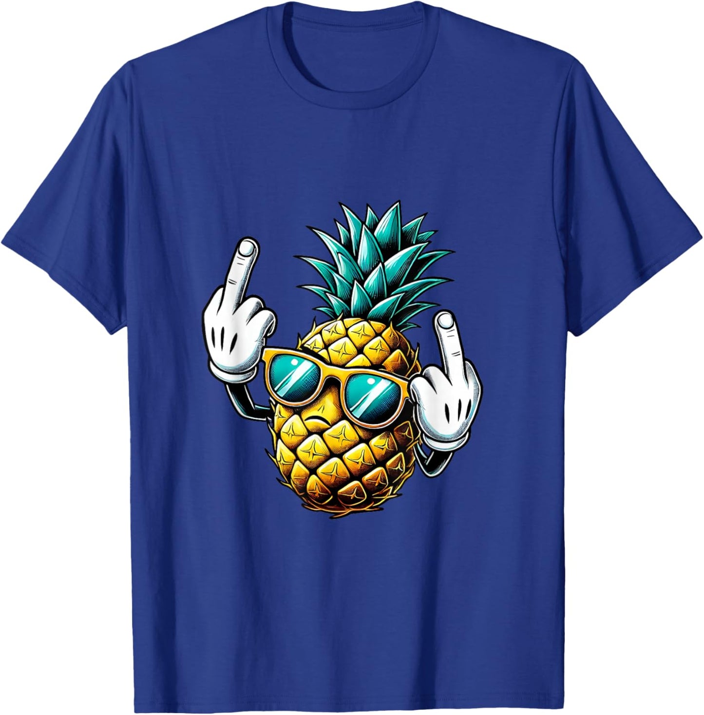 Funny pineapple fruit middle finger meme T-Shirt - T-Shirt | Royal