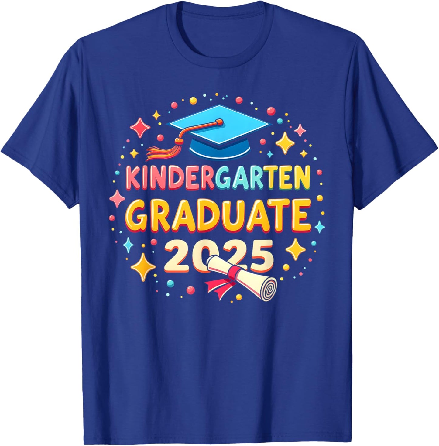 Kindergarten Graduation 2025 Graduate Kids Boys Girls T-Shirt - T-Shirt | Royal