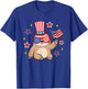 Cute Sloth American Flag Patriotic Funny 4th of July T-Shirt - T-Shirt | Royal