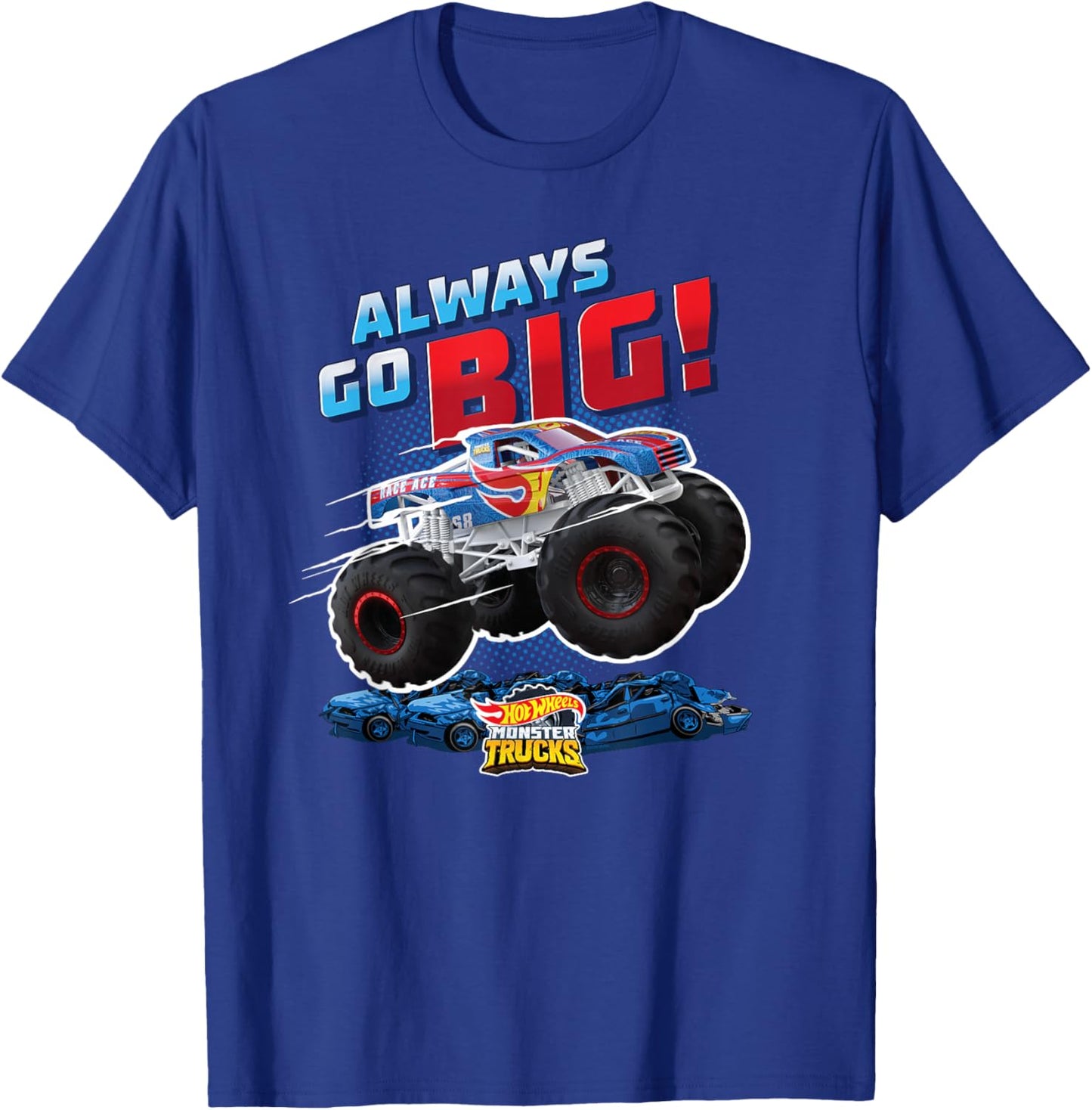 Hot Wheels Monster Trucks - Always Go Big T-Shirt - T-Shirt | Royal
