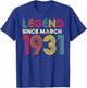 Legend March 1931 95th Anniversary Men Women 95 Years T-Shirt - T-Shirt | Royal