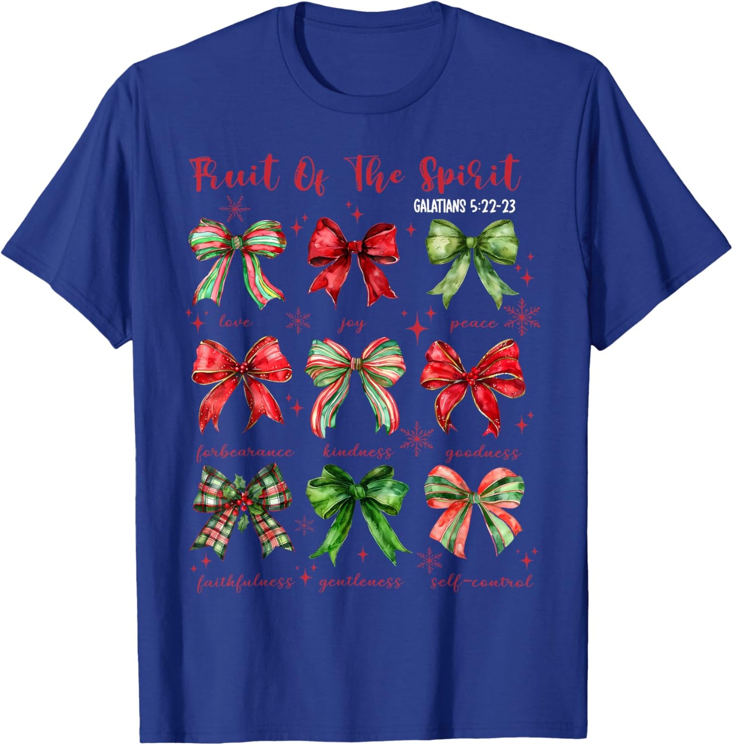 Coquette Bow Fruit Of The Spirit Christmas Jesus Christian T-Shirt - T-Shirt | Royal