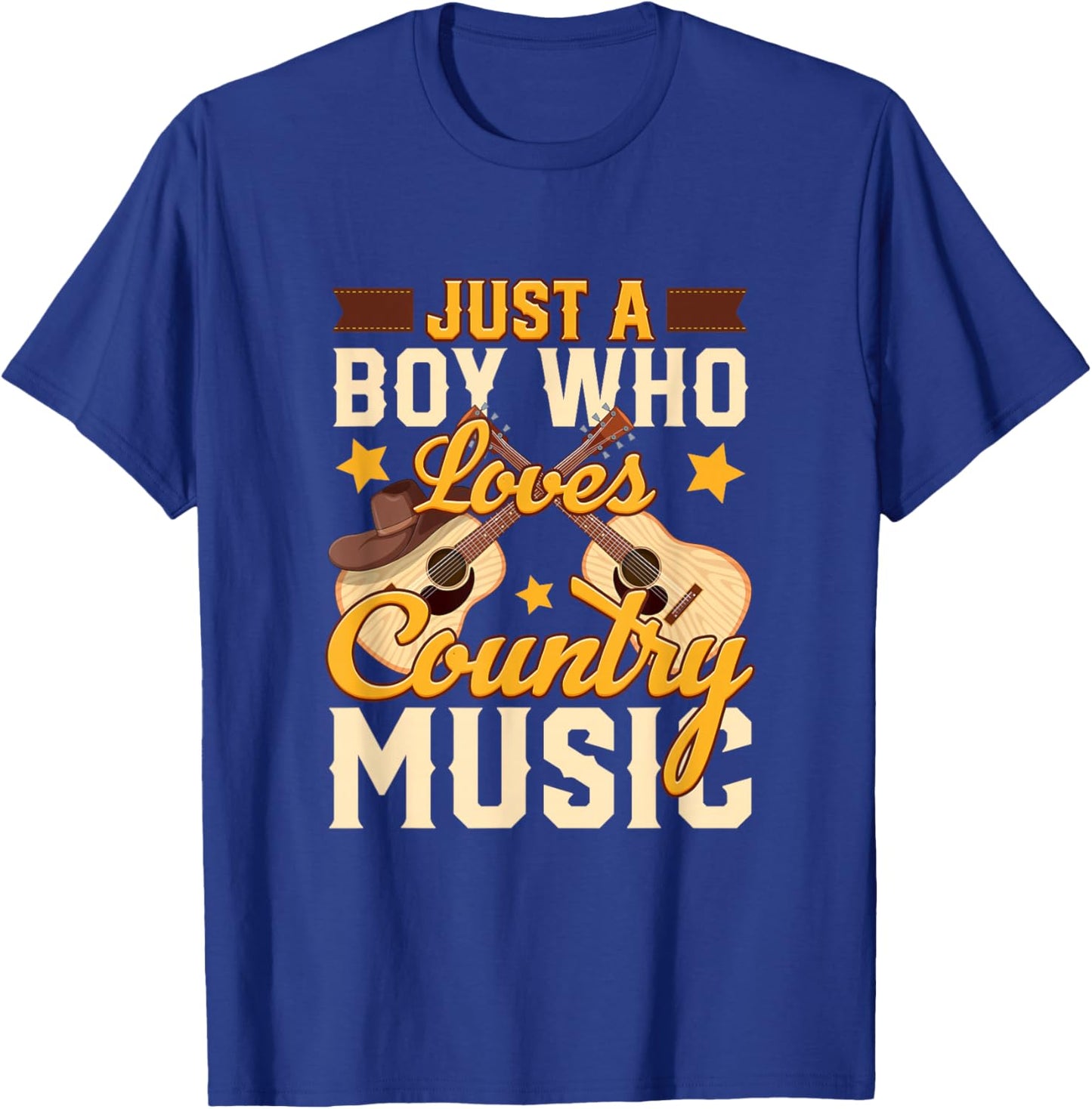 Just A Boy Who Loves Country Music T-Shirt - T-Shirt | Royal
