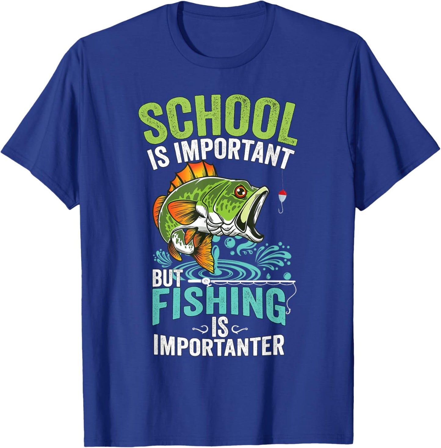 Funny Fishing For Boys Kids Fish Saying Bass Fisherman T-Shirt - T-Shirt | Royal