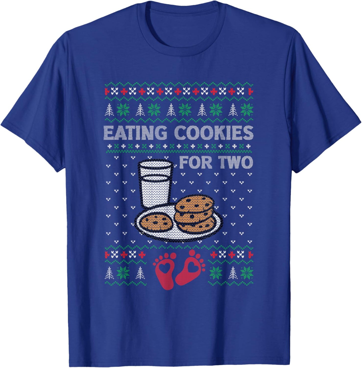 Pregnancy New Mom Baby Pregnant Christmas Matching Couples T-Shirt - T-Shirt | Royal