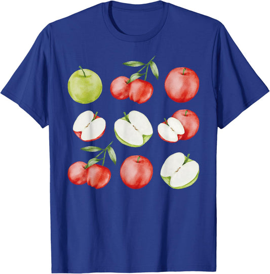 Watercolor Apples Fresh Fruit Art Vintage Nature T-Shirt - T-Shirt | Royal
