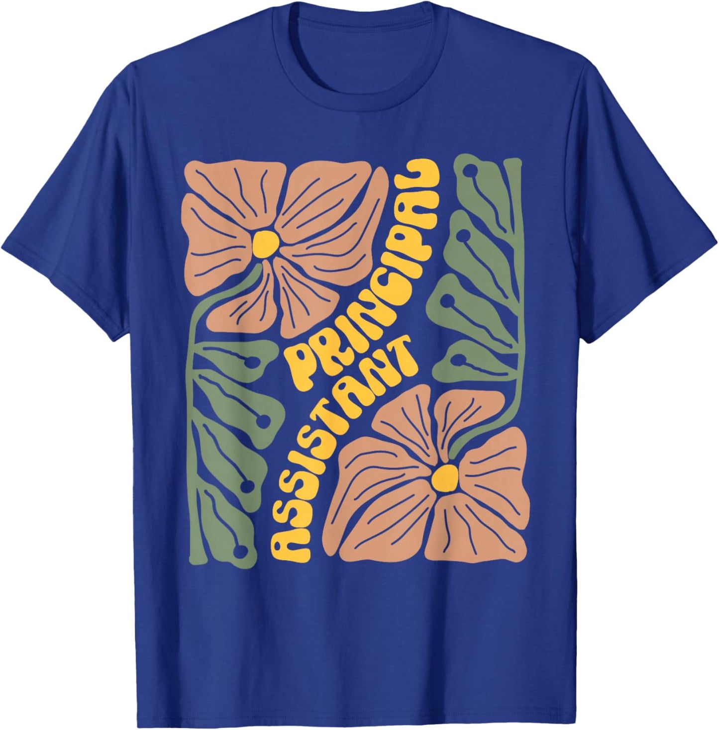 Boho Floral Assistant Principal Teacher School Worker Job T-Shirt - T-Shirt | Royal